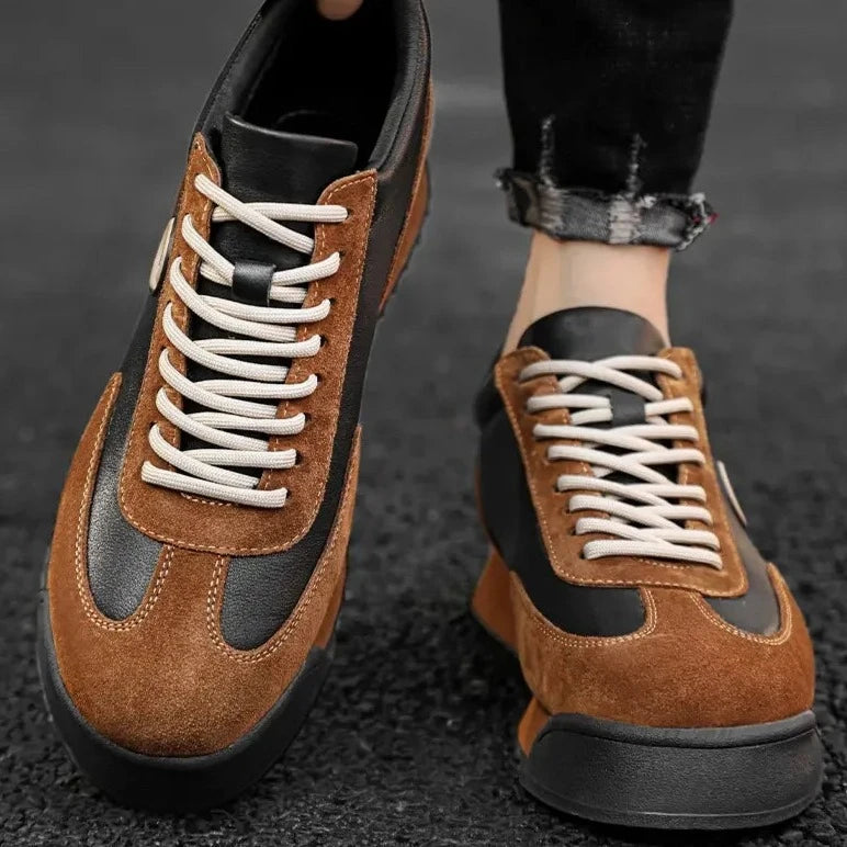 High Fashion Leather Casual Shoes | Outdoor Chunky Sneakers British Style | MenAddicts