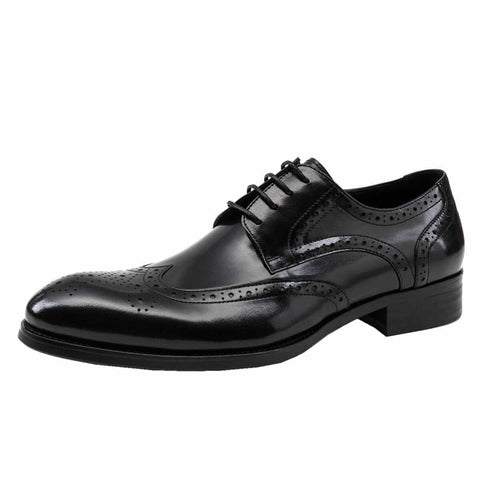 Wingtip Genuine Breathable Leather | Multi-color Men Brogue Shoes - MenAddicts